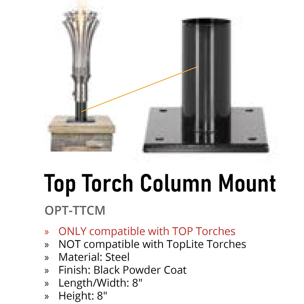 The Outdoor Plus Column Mount for Fire Torches, 8-Inches