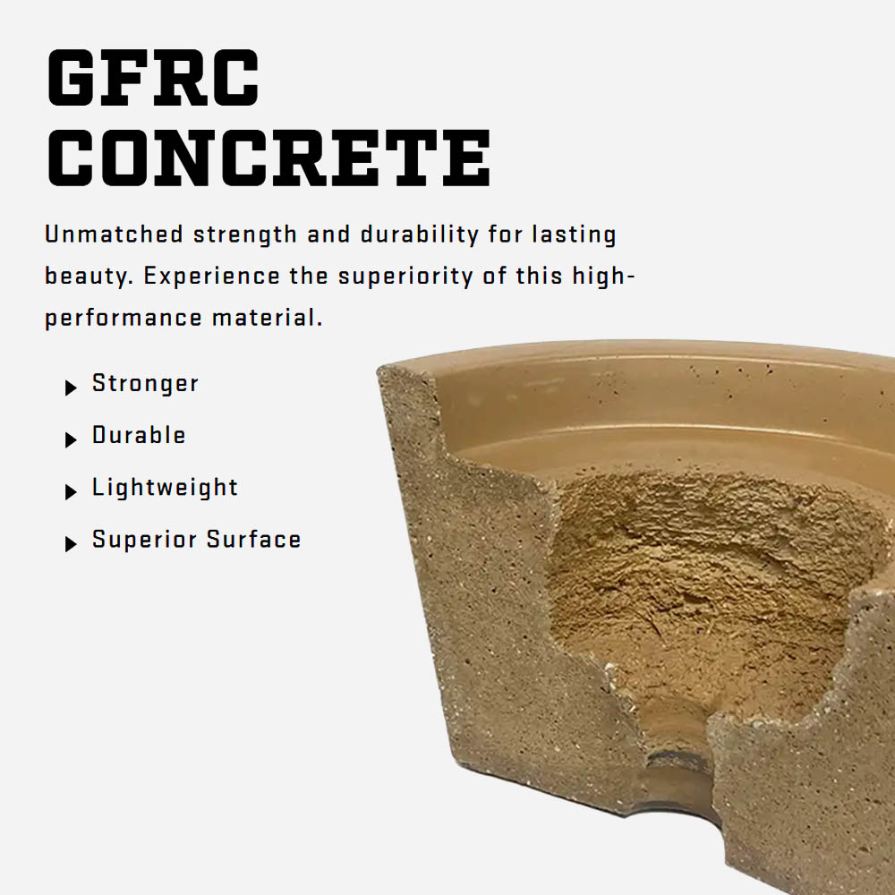 GFRC concrete material close-up showing smooth and textured finish