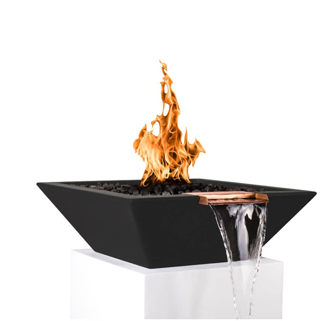 TOP Fires by The Outdoor Plus Maya Square Concrete Gas Fire and Water Bowl