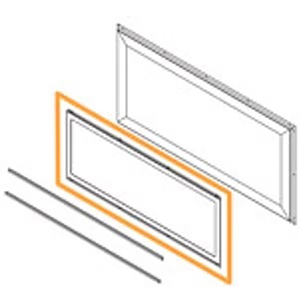 Linear indoor/outdoor see-through conversion kit frame with glass panels and brackets