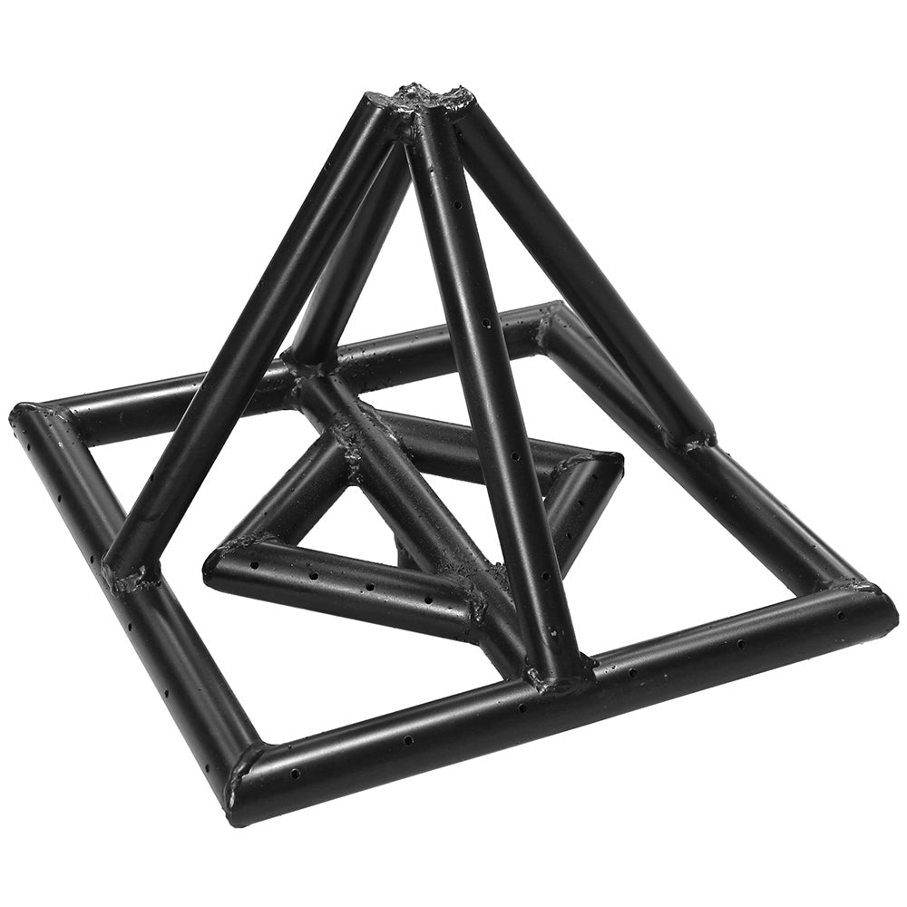 Outdoor tee-pee burner system frame, black steel tripod base