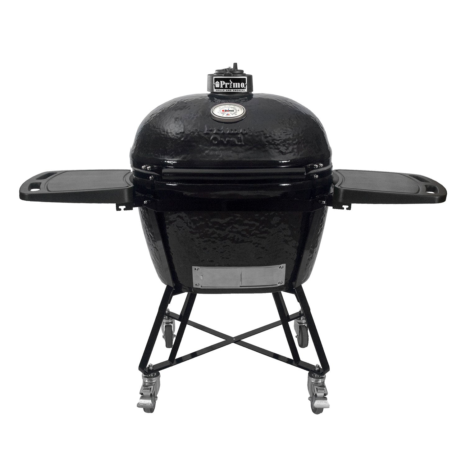 Primo CXLC Extra Large Oval Ceramic Charcoal All-In-One Kamado Grill Head on Wheeled Cradle