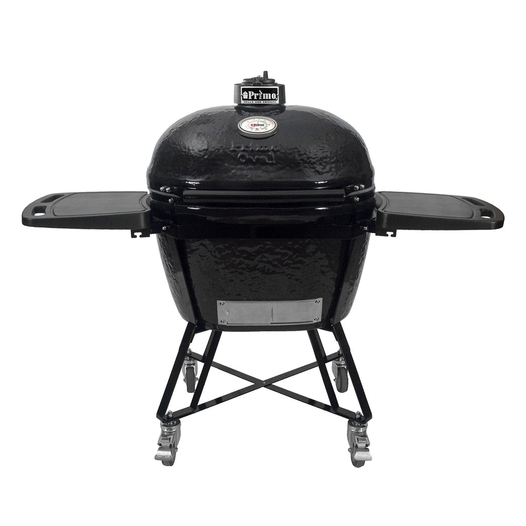 Primo CXLC Extra Large Oval Ceramic Charcoal All-In-One Kamado Grill Head on Wheeled Cradle