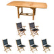 Royal Teak Collection P11 7-Piece Teak Patio Dining Set with 60/78-Inch Rectangular Expansion Table & Sailmate Sling Folding Chairs