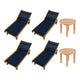 Royal Teak Collection P145 6-Piece Teak Patio Conversation Set with Sling Sundaze Loungers & 20-Inch Round Side Tables
