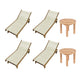 Royal Teak Collection P145 6-Piece Teak Patio Conversation Set with Sling Sundaze Loungers & 20-Inch Round Side Tables