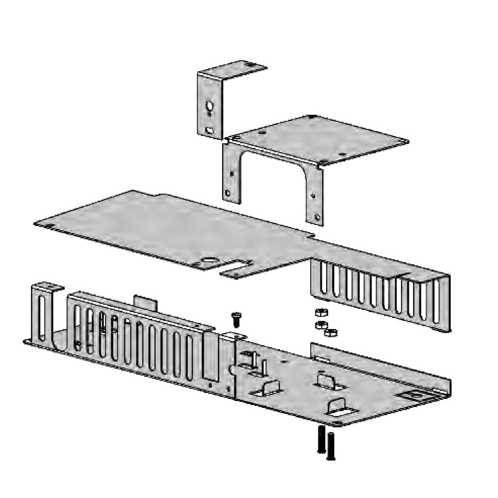 Gas fireplace heat shield box with metal top and side panels