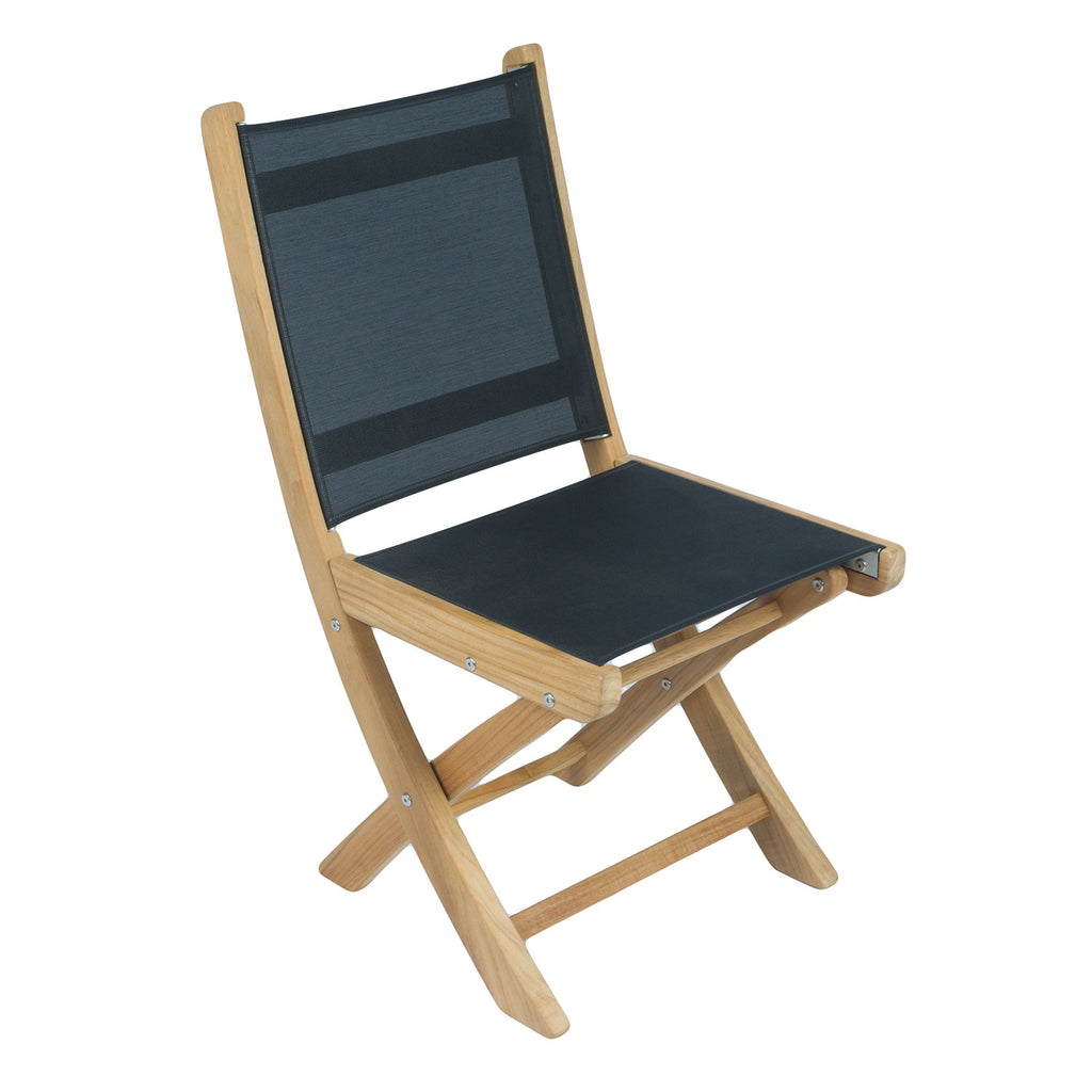 Royal Teak Collection P7 5-Piece Teak Patio Dining Set with 60/78-Inch Oval Expansion Table & Sailmate Sling Folding Side Chairs