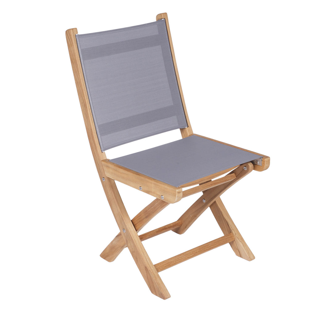 Royal Teak Collection P7 5-Piece Teak Patio Dining Set with 60/78-Inch Oval Expansion Table & Sailmate Sling Folding Side Chairs