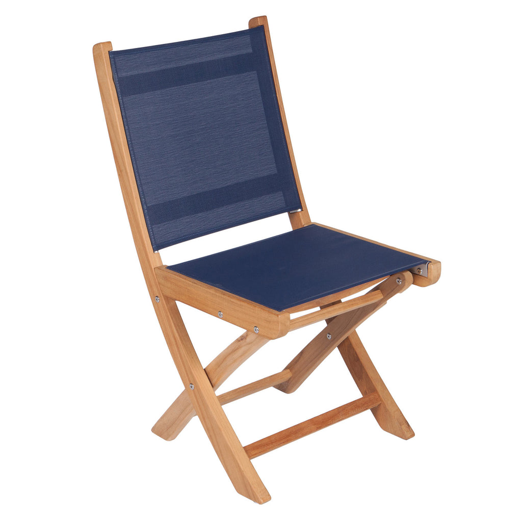 Royal Teak Collection P7 5-Piece Teak Patio Dining Set with 60/78-Inch Oval Expansion Table & Sailmate Sling Folding Side Chairs