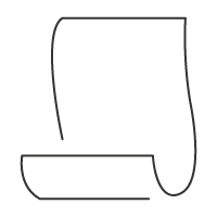Outline of a sheet of paper on a white background
