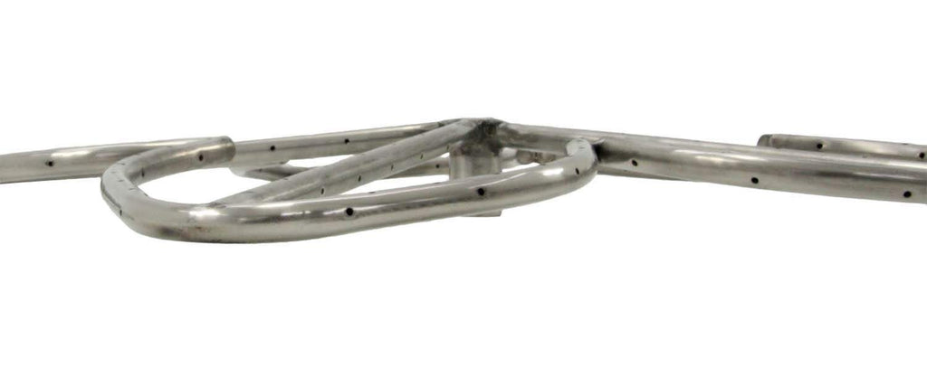 Galvanized metal fire pit frame with curved supports and vent holes