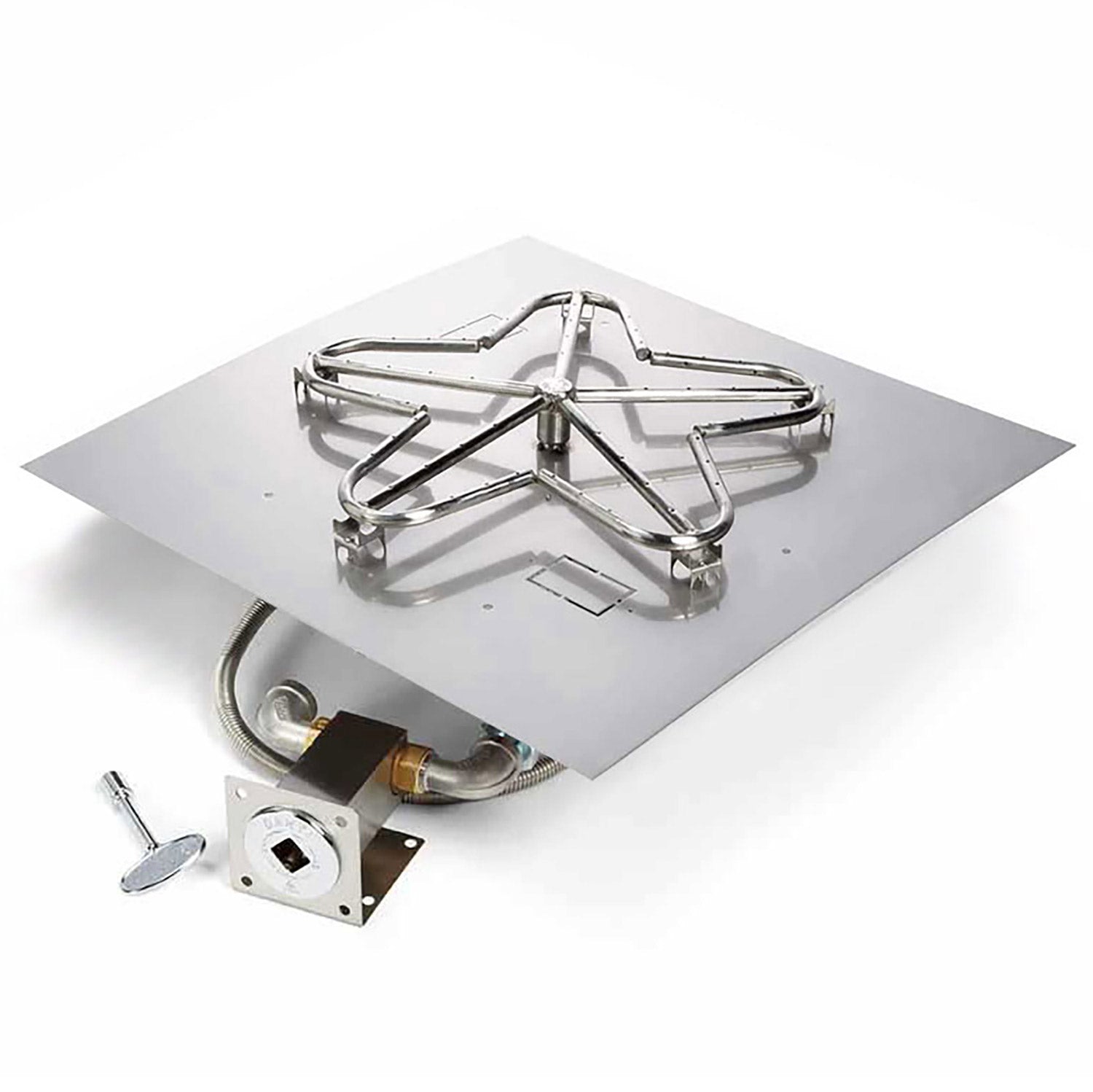 HPC Fire Penta Match Light Gas Fire Pit Kit with Square Flat Pan