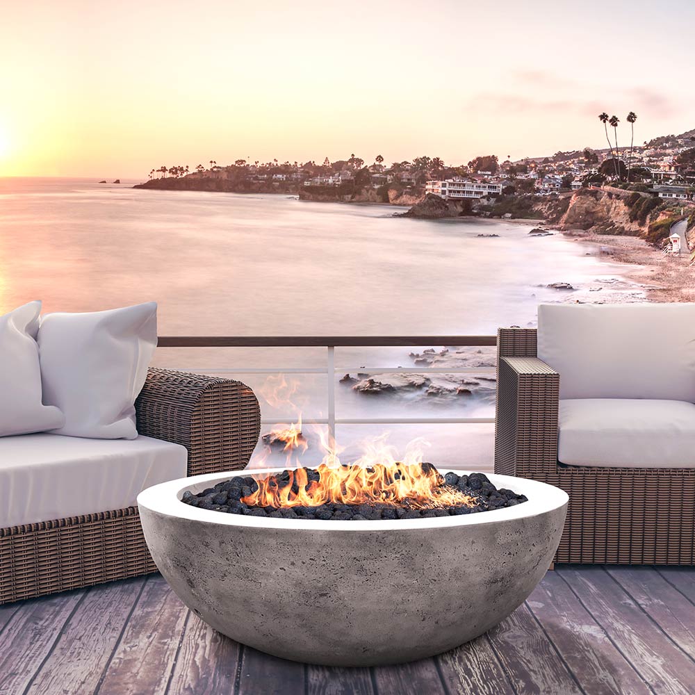 Prism Hardscapes Moderno 4 Concrete Gas Fire Pit, 48-Inch