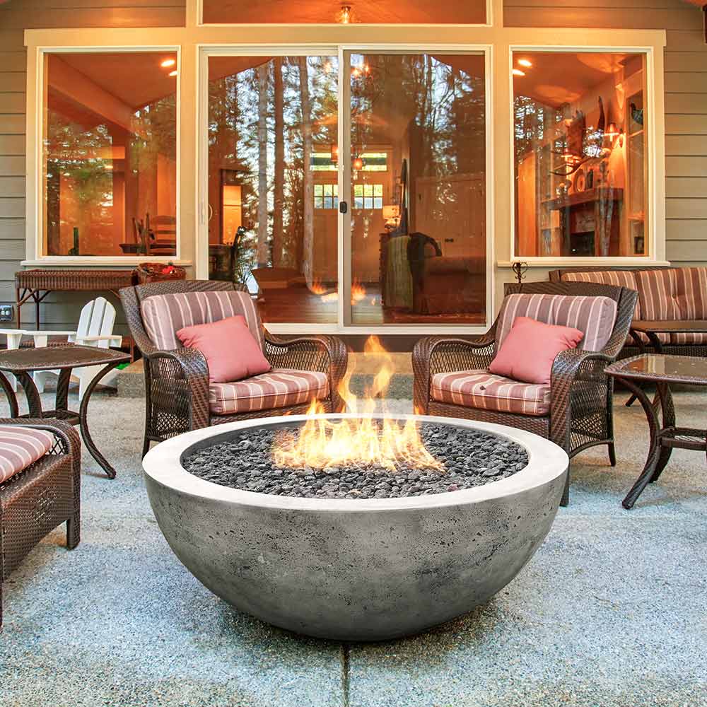 Prism Hardscapes PH-404 Moderno 4 Concrete Gas Fire Pit, 48-Inch