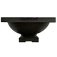 Concrete gas fire bowl with flat top and metal burner, black finish