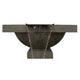 Concrete gas fire and water bowl with dark finish and clear water spill