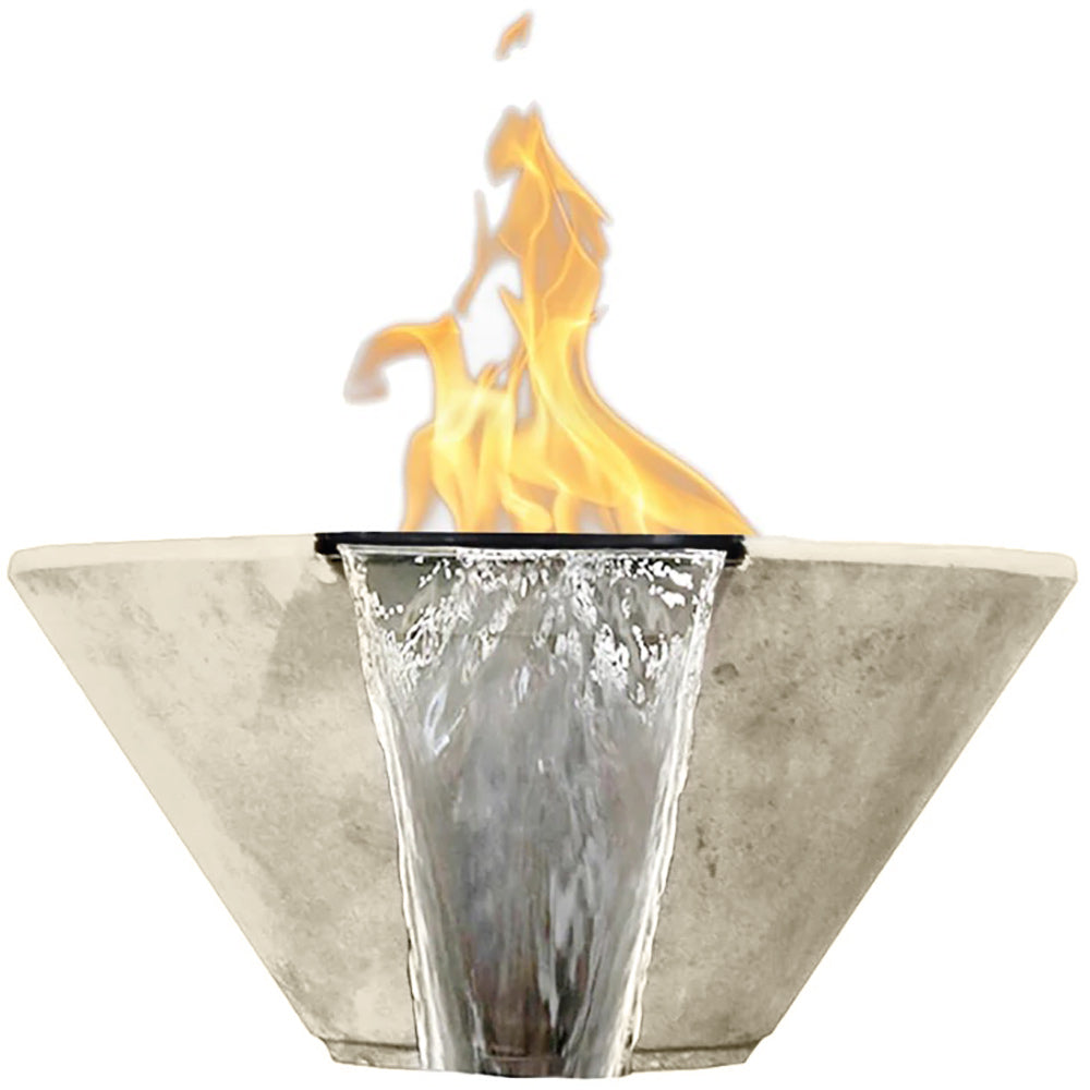 Prism Hardscapes Verona Concrete Gas Fire and Water Bowl, 32.5-Inch