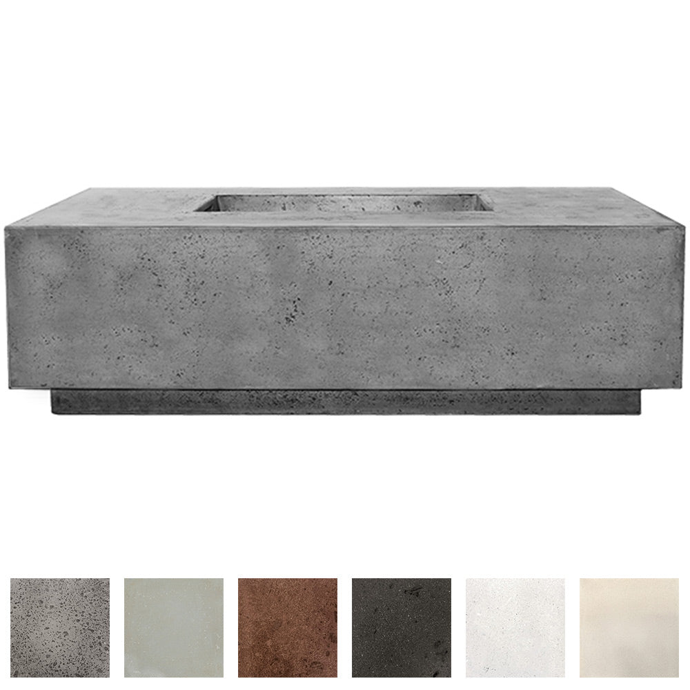 Prism Hardscapes Tavola 7 Concrete Gas Fire Pit, 60x50-Inch