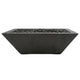 Dark gray concrete gas fire bowl with lava rock fire bed