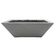 Medium gray concrete gas fire bowl with lava rock fire bed