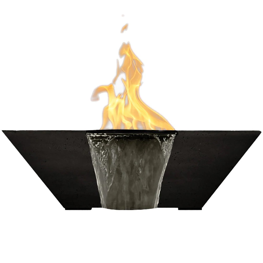 Prism Hardscapes Lombard Concrete Gas Fire and Water Bowl, 29x29-Inch