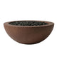 Prism Hardscapes Moderno concrete gas fire bowl, 29-inch, brown with lava rocks