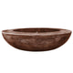 70-inch concrete gas fire pit bowl in brown with a recessed burner opening