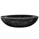 70-inch concrete gas fire pit bowl in black with recessed burner opening