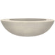 Concrete gas fire pit bowl in beige with recessed burner opening