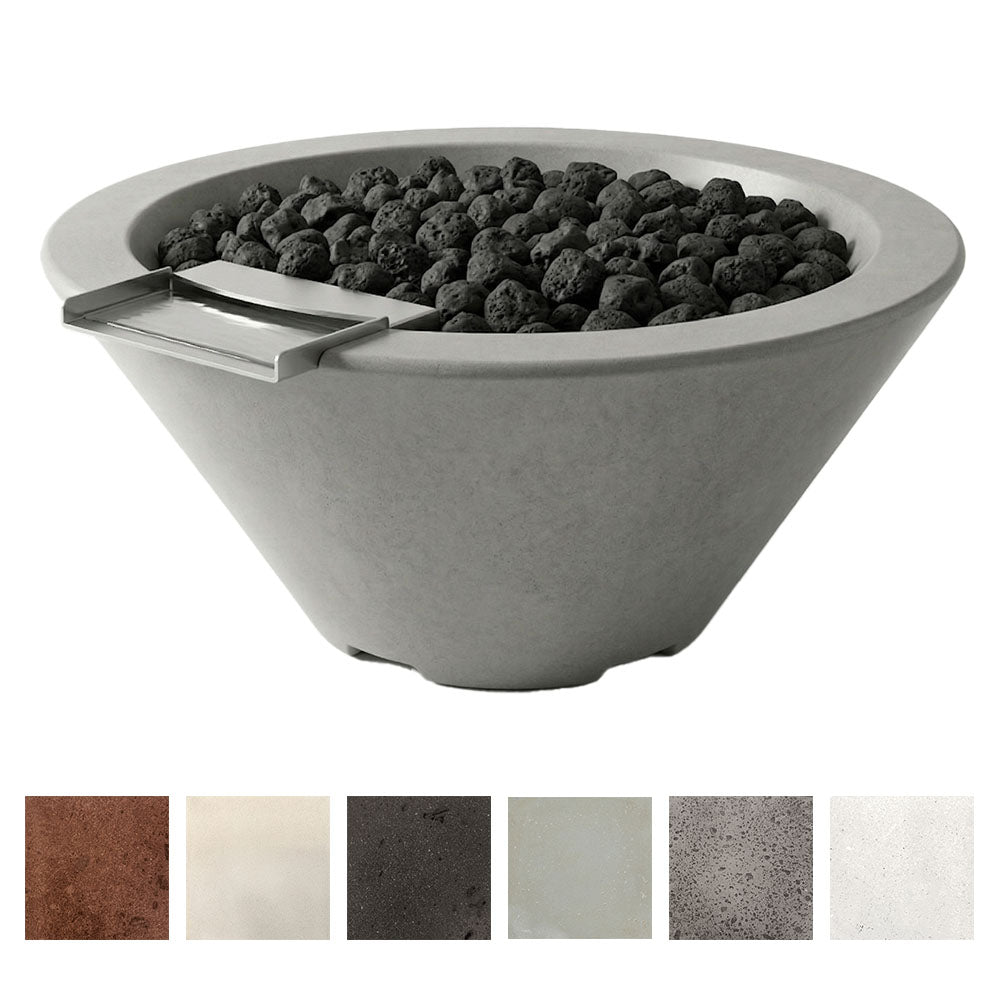Prism Hardscapes Verona Small Concrete Gas Fire and Water Bowl, 24-Inch