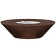 Concrete gas fire pit bowl with circular burner, cafe brown color, 60-inch size