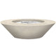 Concrete gas fire pit bowl with circular burner in light beige, 60-inch size