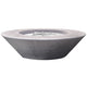 Concrete gas fire pit bowl with circular burner in light gray, 60-inch size