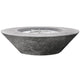 Concrete gas fire pit bowl with circular burner in dark gray, 60-inch size