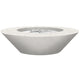 Concrete gas fire pit bowl with circular burner in ultra light gray, 60-inch size