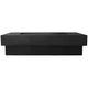Concrete gas fire pit with rectangular burner opening, dark charcoal finish