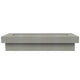 Concrete gas fire pit with rectangular burner opening, gray stone finish