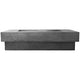 Concrete gas fire pit with rectangular burner opening, light concrete gray finish