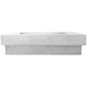 Concrete gas fire pit with rectangular open center and light gray finish