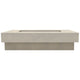 Concrete gas fire pit with rectangular burner opening, light beige finish
