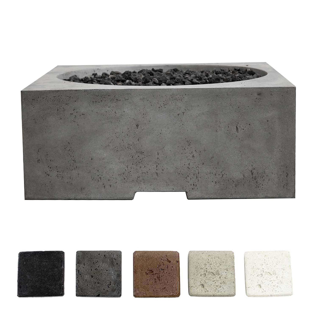 Prism Hardscapes PH-705 Piazza Concrete Gas Fire Pit, 39x39-Inch