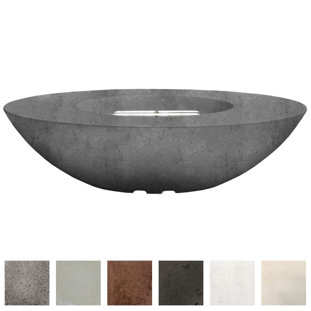 Prism Hardscapes Ovale 60 Concrete Gas Fire Pit, 36x60-Inch