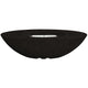 Oval concrete gas fire pit, black finish with burner opening
