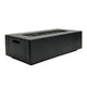 Rectangular concrete propane gas fire pit with side access door, ebony dark gray