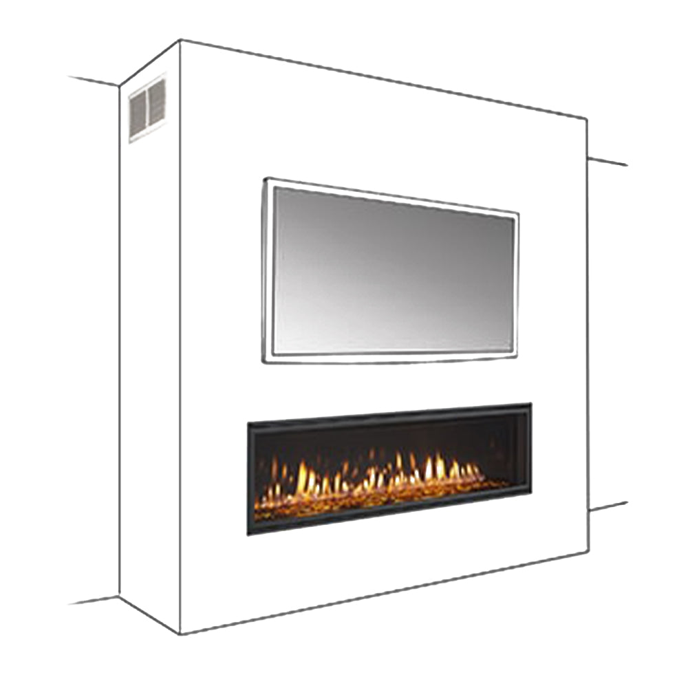 Passive heat management kit with side discharge vent openings and two heat channels