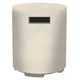 Natural beige concrete propane enclosure with rectangular access opening