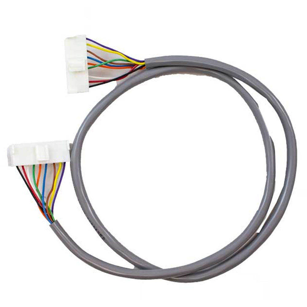 Replacement wire harness with gray cable and multicolor leads, two white connectors