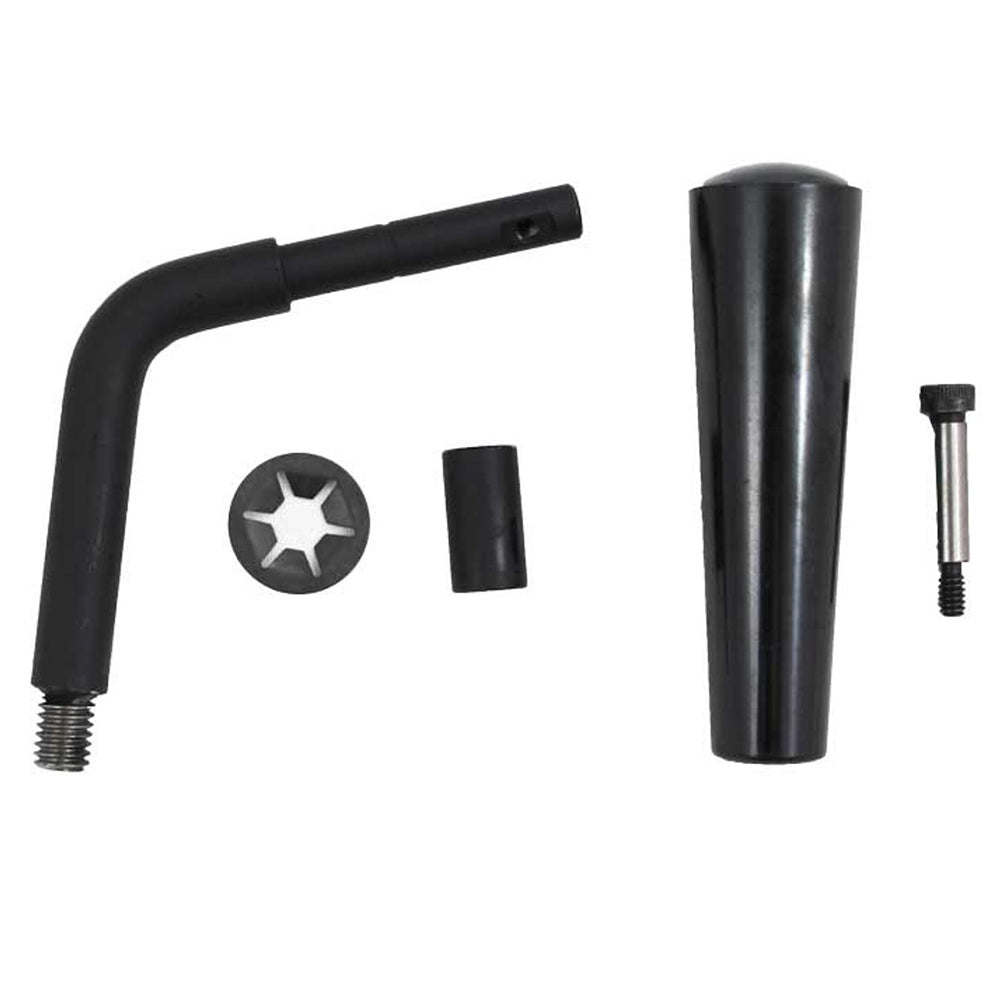 Replacement door handle kit with black threaded handle, socket screw, and sleeve