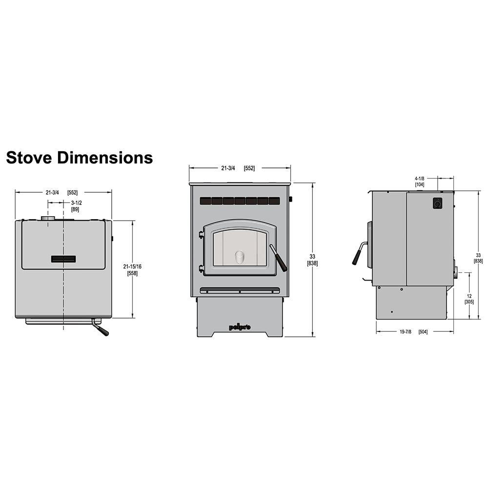 PelPro EPA Certified Pellet Stove with 60 lb. Hopper